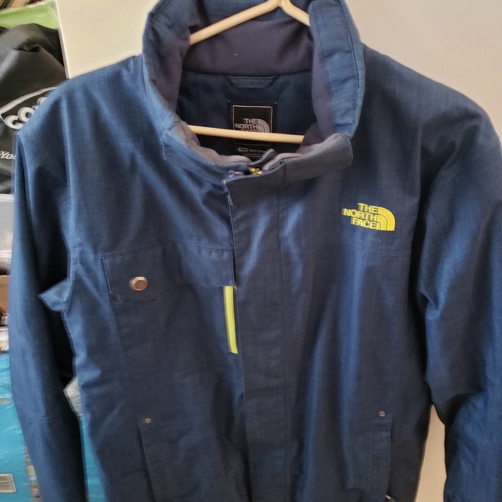 The North Face Navy Jacket with Yellow Logo